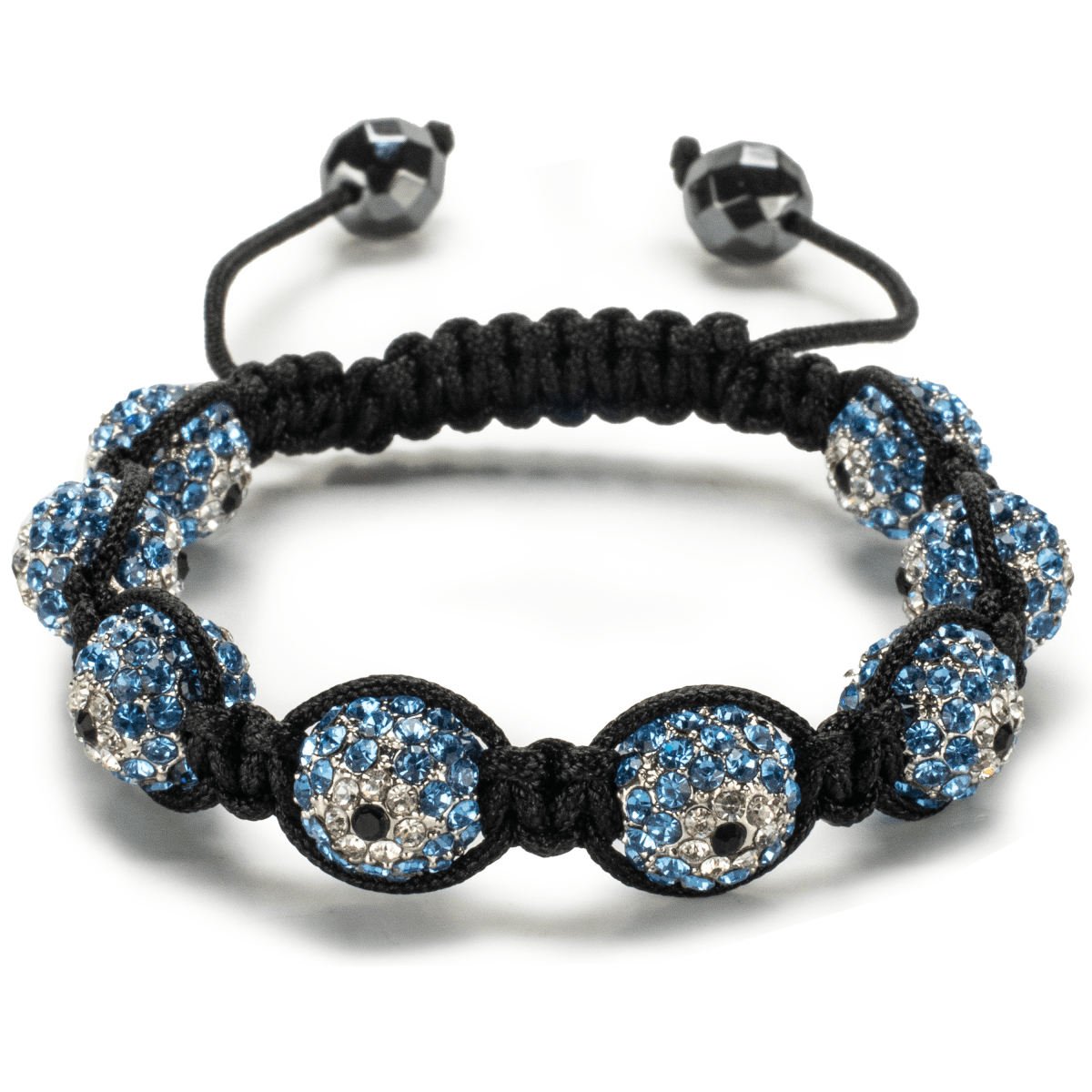 Kalifano Shamballa Bracelets Light Sapphire Shamballa Evil Eye Crystal Bracelet SB-EE-22