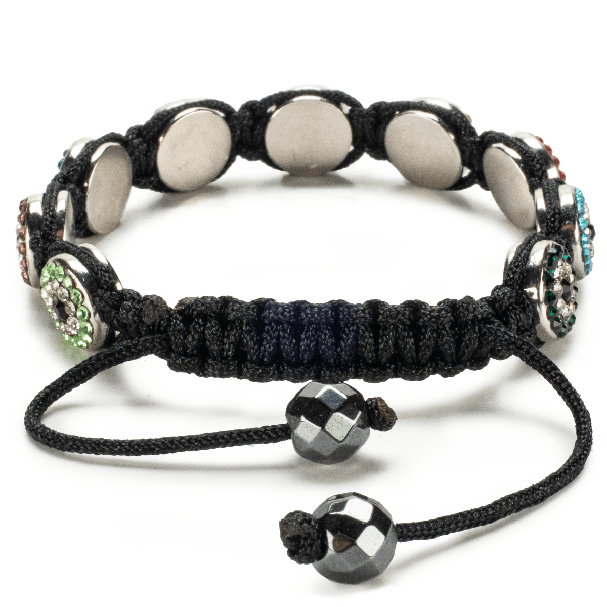 Kalifano Shamballa Bracelets Multi Color Crystal Evil Eye Shamballa Bracelet SBMF-MLT