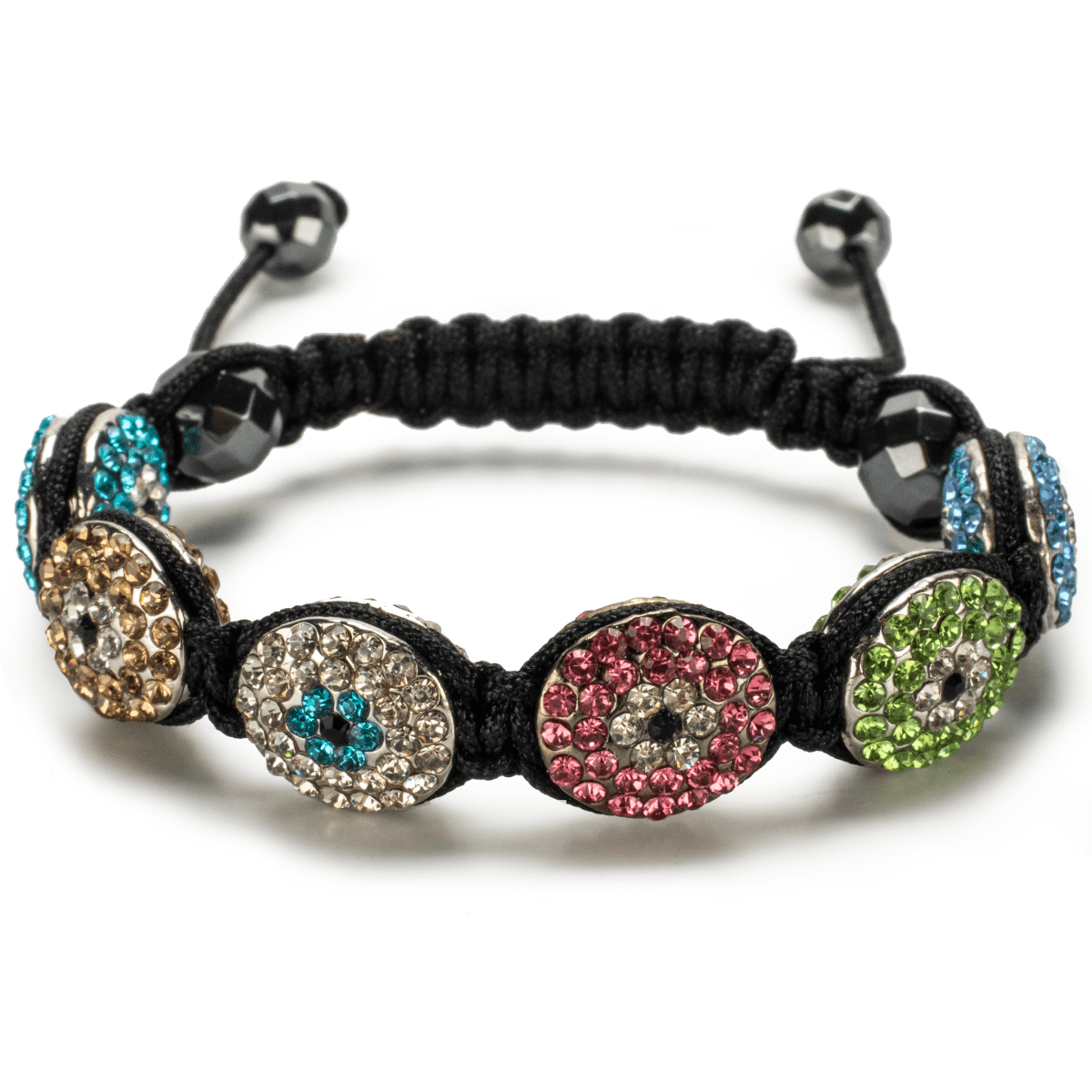 Kalifano Shamballa Bracelets Multi Color Crystal Oval Shamballa Bracelet SBOV-EE-MLT