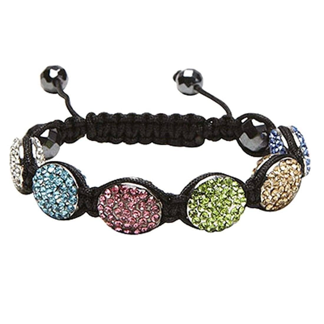Kalifano Shamballa Bracelets Multi Color Crystal Oval Shamballa Bracelet SBOV-MLT2