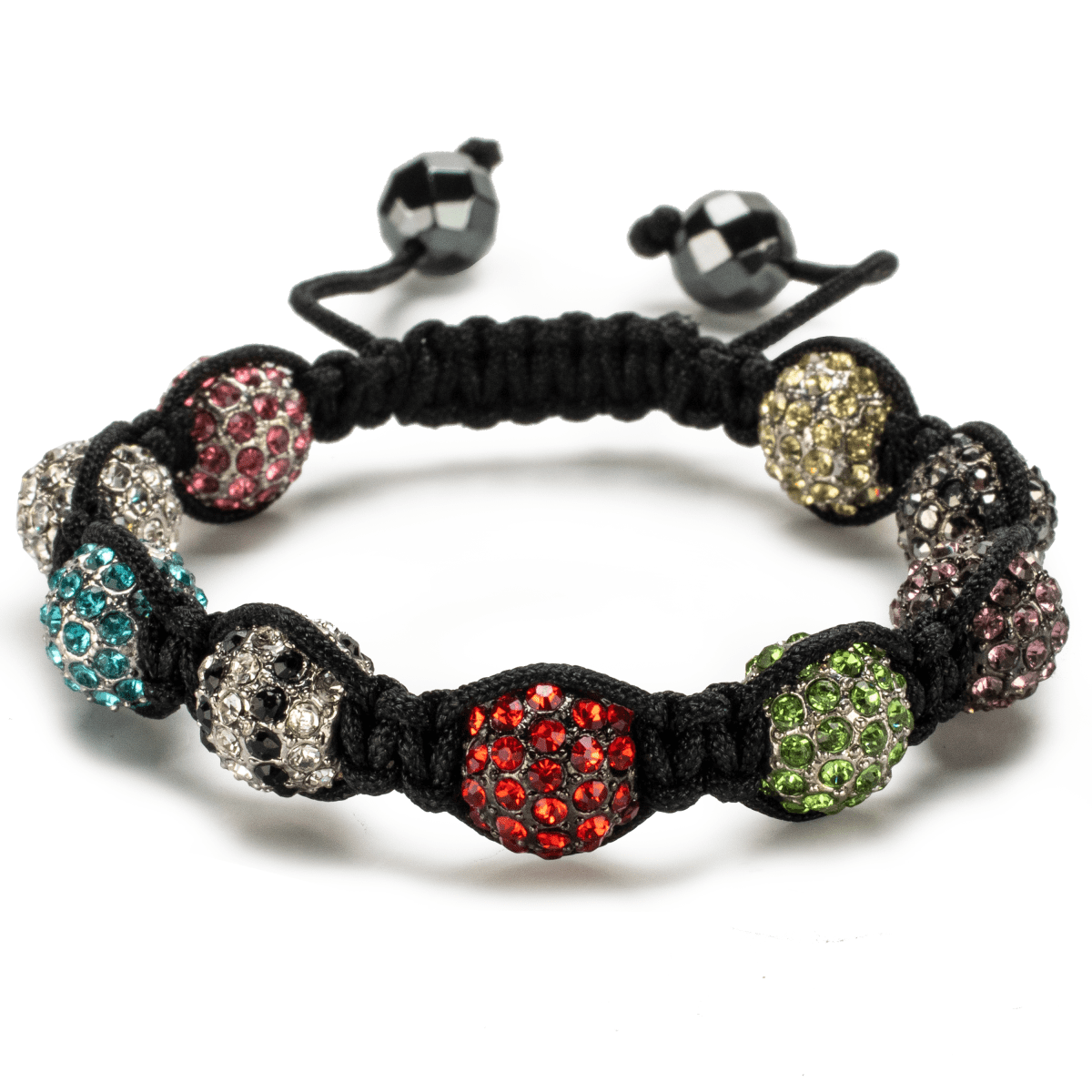 Kalifano Shamballa Bracelets Multi Color Crystal Shamballa Bracelet SBM-MLT
