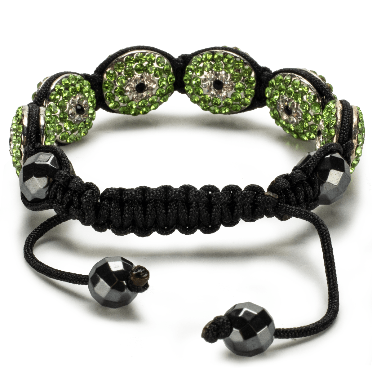 Kalifano Shamballa Bracelets Peridot Crystal Oval Shamballa Bracelet SBOV-EE-P