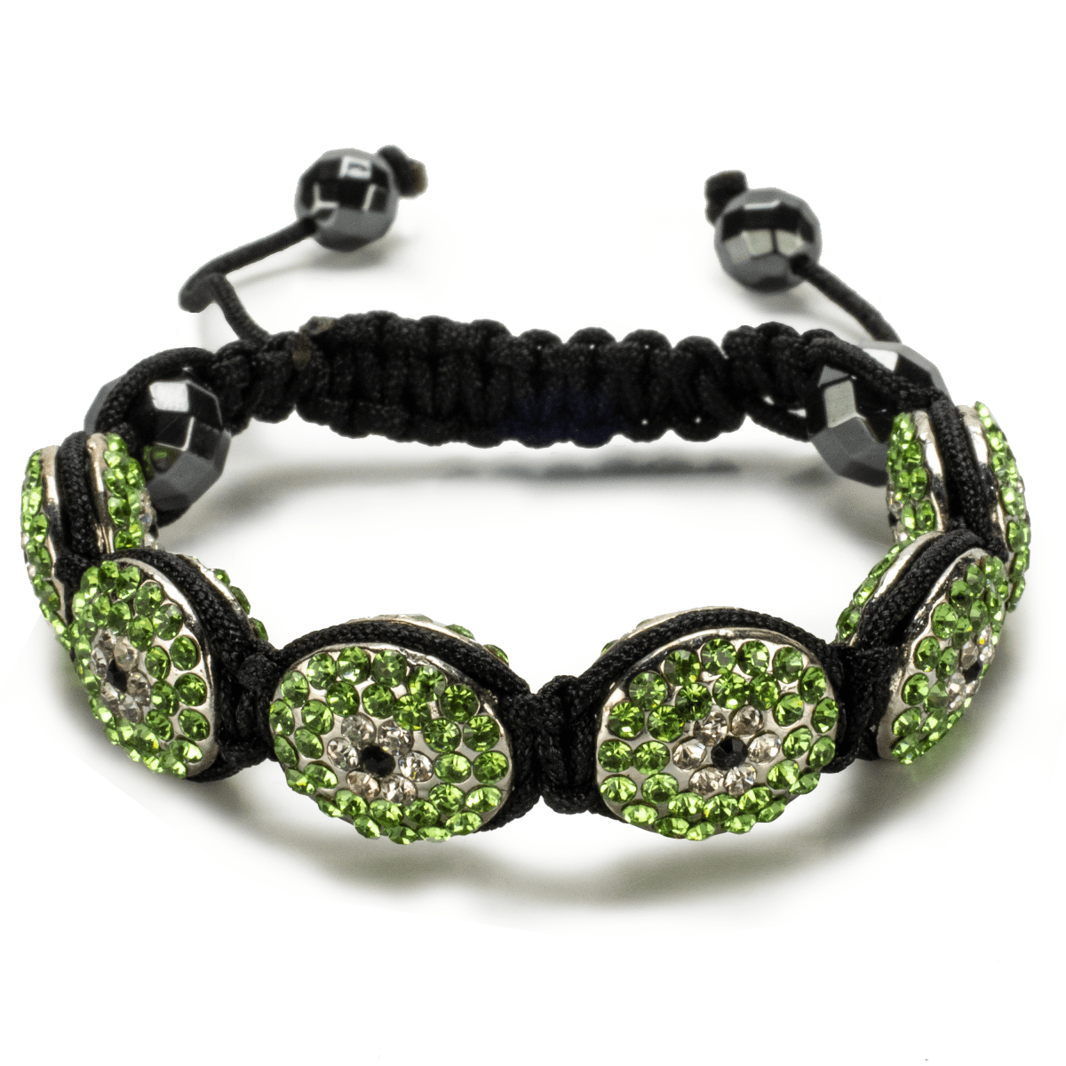 Kalifano Shamballa Bracelets Peridot Crystal Oval Shamballa Bracelet SBOV-EE-P