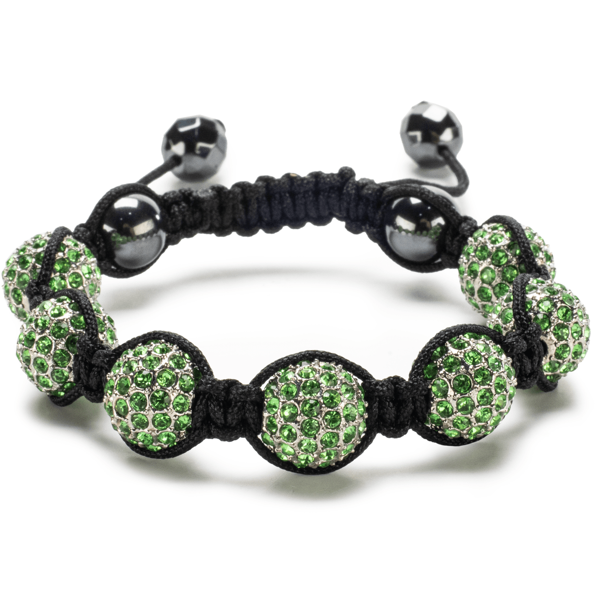 Kalifano Shamballa Bracelets Peridot Crystal Shamballa Bracelet SBM-XL-P