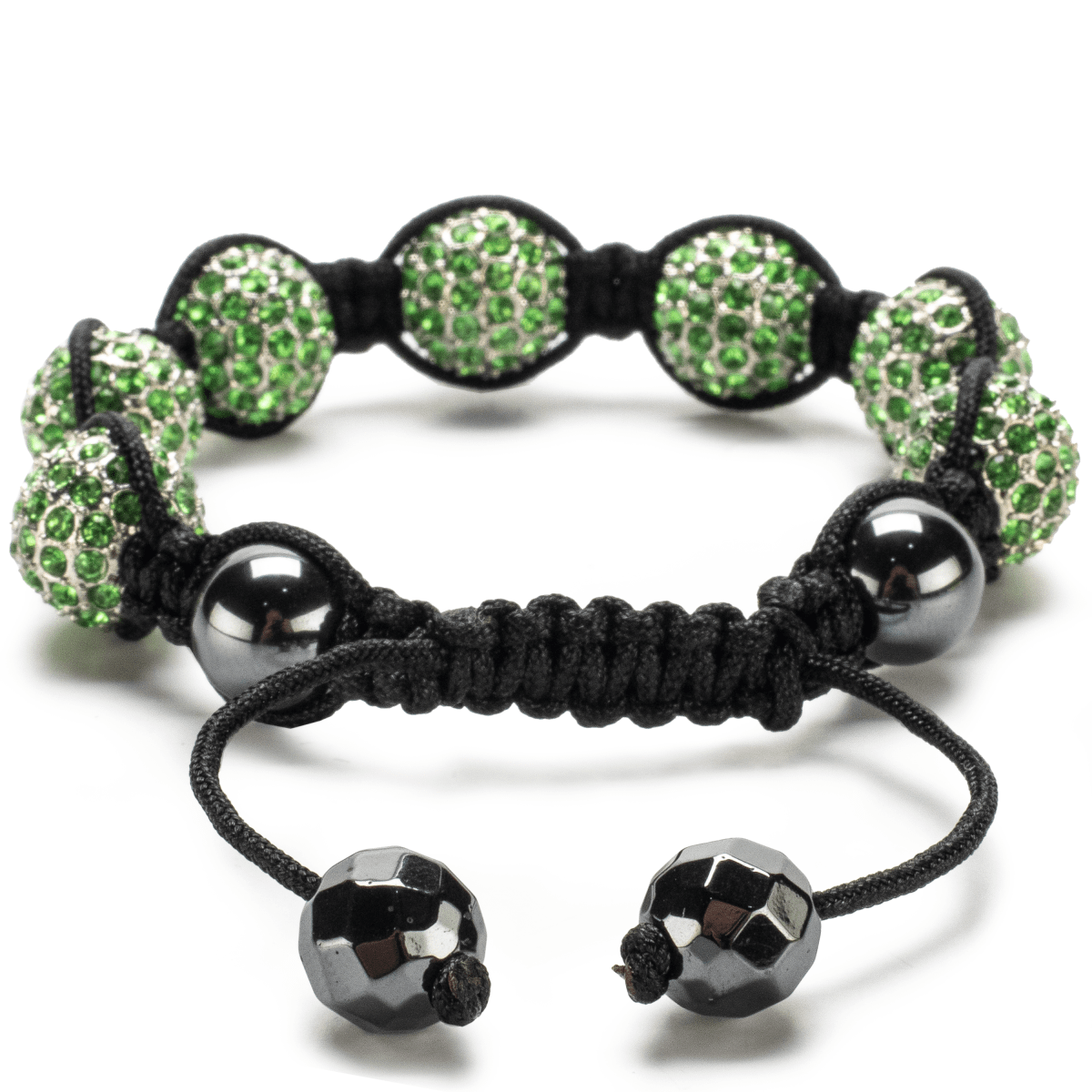 Kalifano Shamballa Bracelets Peridot Crystal Shamballa Bracelet SBM-XL-P