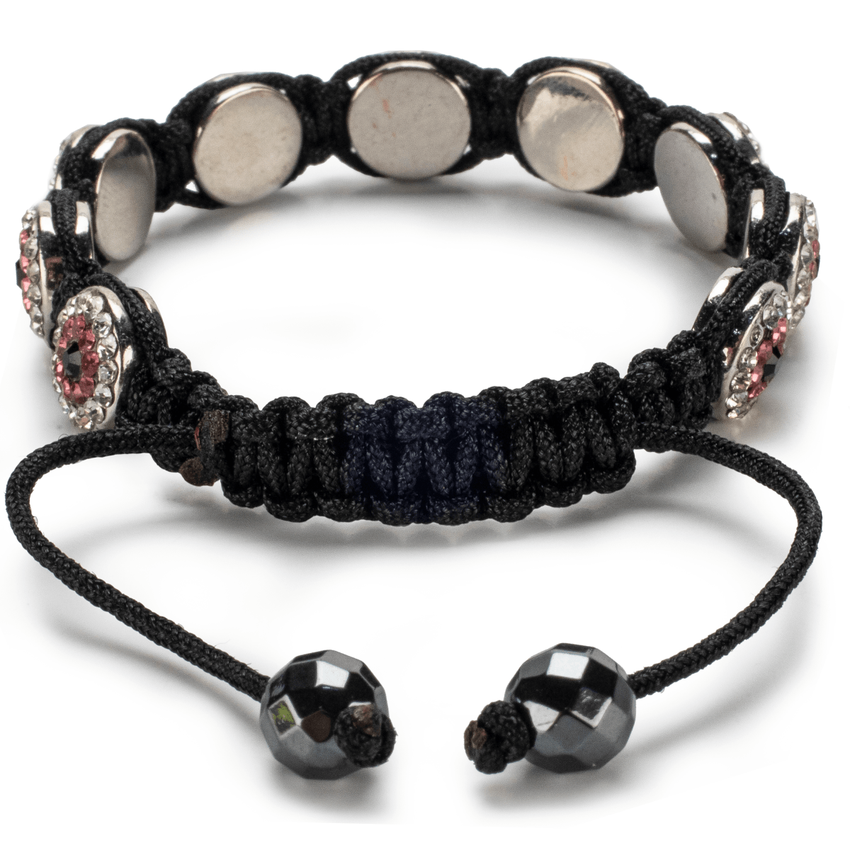 Kalifano Shamballa Bracelets Rose Crystal Evil Eye Shamballa Bracelet SBMF-R