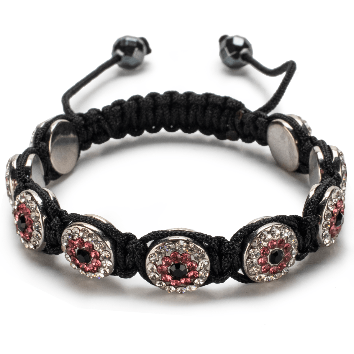 Kalifano Shamballa Bracelets Rose Crystal Evil Eye Shamballa Bracelet SBMF-R