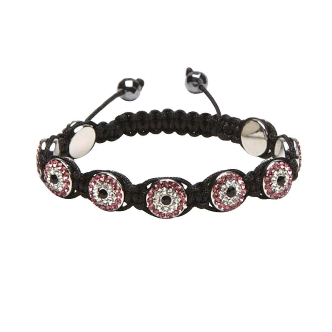 Kalifano Shamballa Bracelets Rose Crystal Evil Eye Shamballa Bracelet SBMF-R2