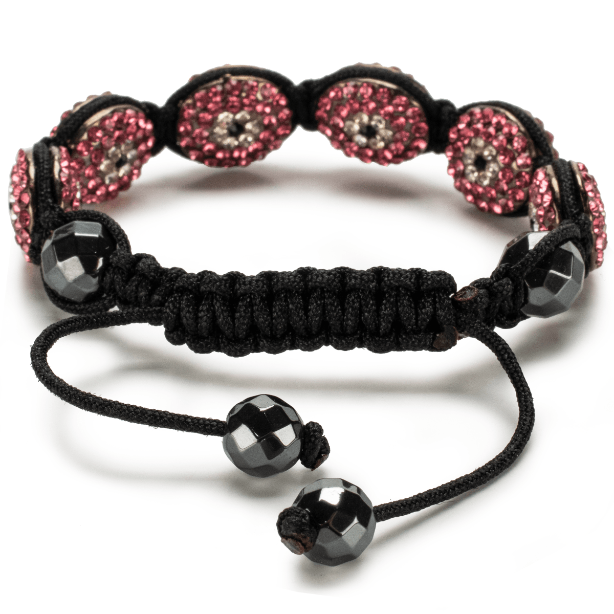 Kalifano Shamballa Bracelets Rose Crystal Oval Shamballa Bracelet SBOV-EE-R