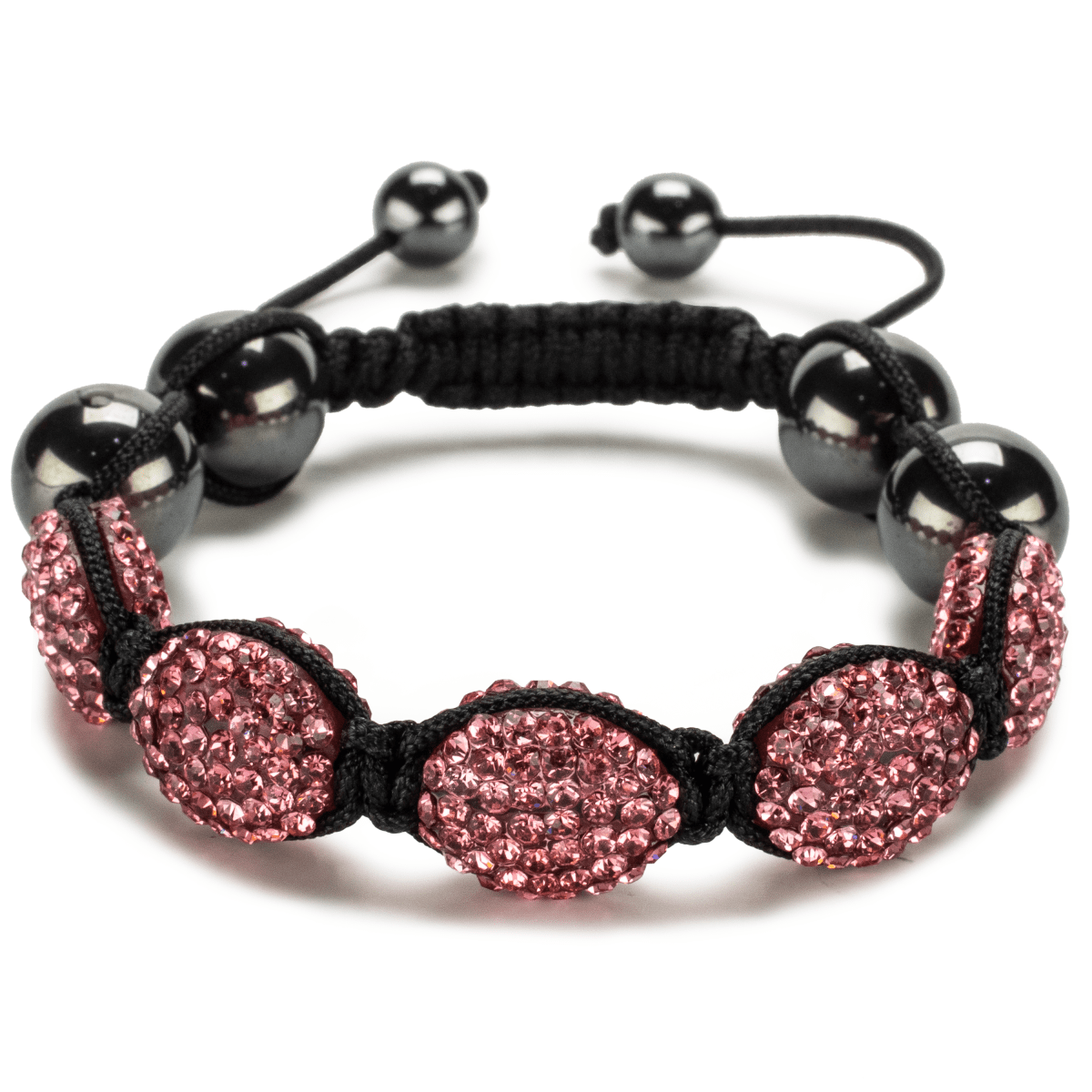Kalifano Shamballa Bracelets Rose Crystal Oval  Shamballa Bracelet SBOV-R