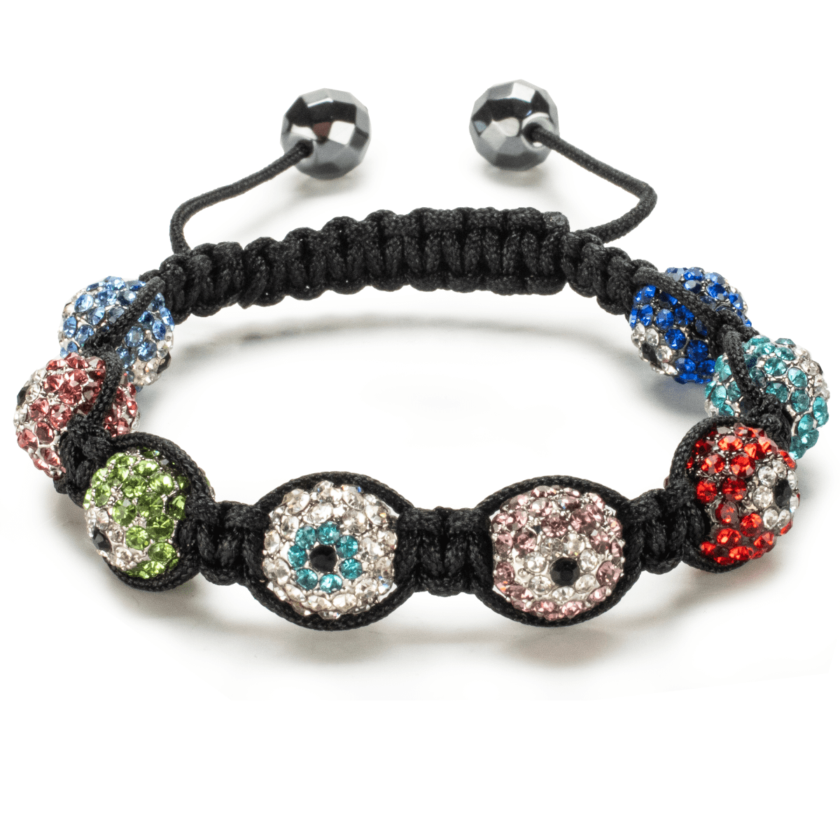 Kalifano Shamballa Bracelets Shamballa Evil Eye Multicolor Crystal Bracelet SB-EE-20