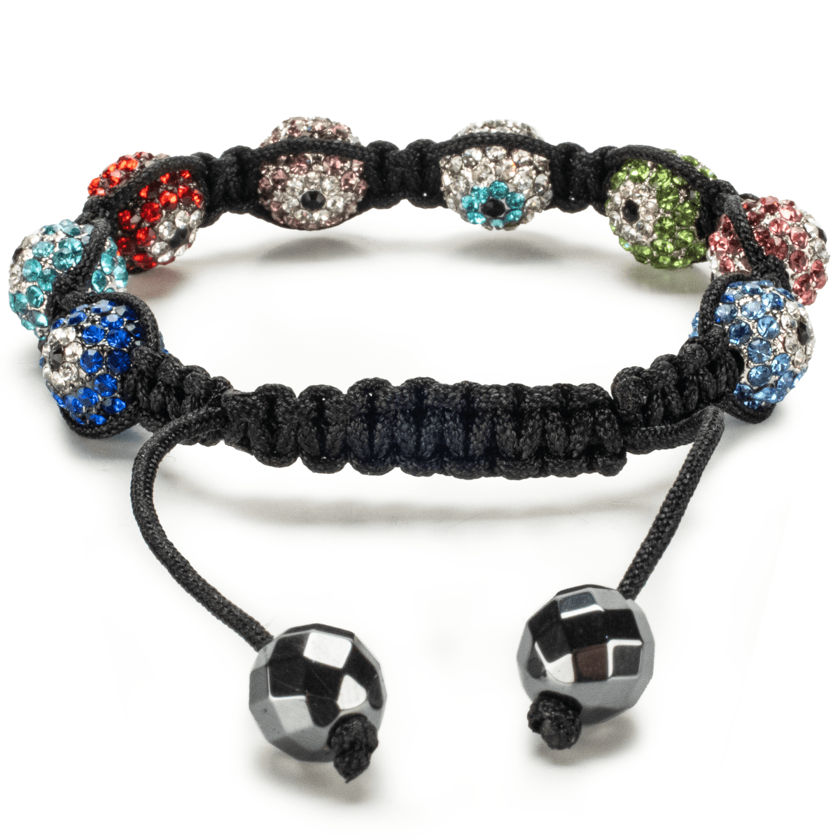 Kalifano Shamballa Bracelets Shamballa Evil Eye Multicolor Crystal Bracelet SB-EE-20