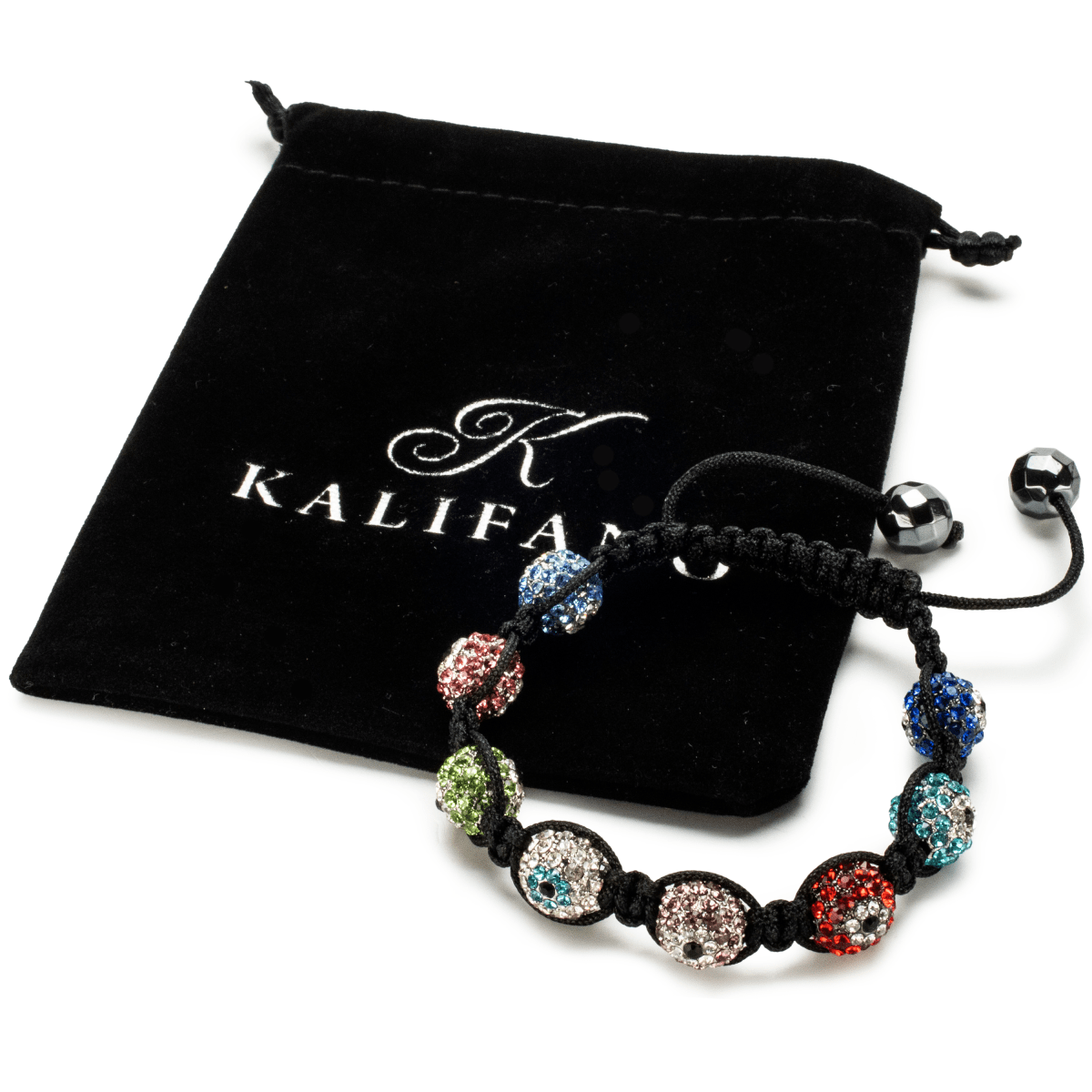 Kalifano Shamballa Bracelets Shamballa Evil Eye Multicolor Crystal Bracelet SB-EE-20