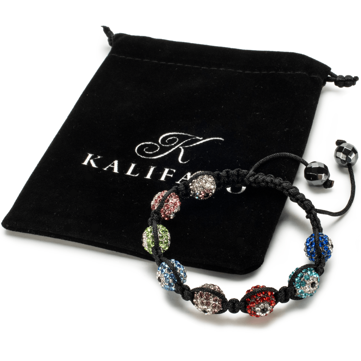Kalifano Shamballa Bracelets Shamballa Evil Eye Multicolor Crystal Bracelet SB-EE-21