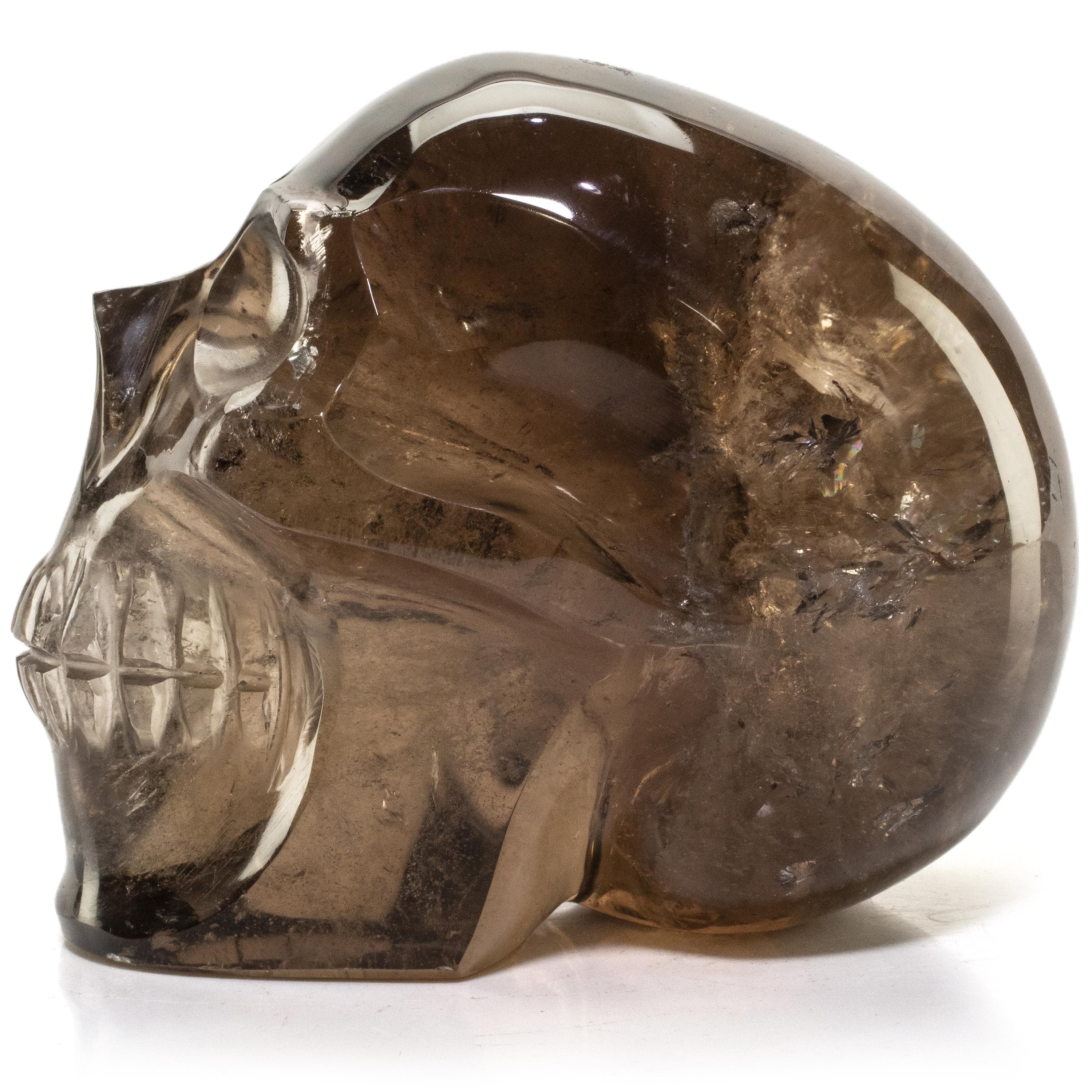 Kalifano Smoky Quartz Natural Brazilian Smoky Quartz Skull Carving - 5 in. SK5400.001