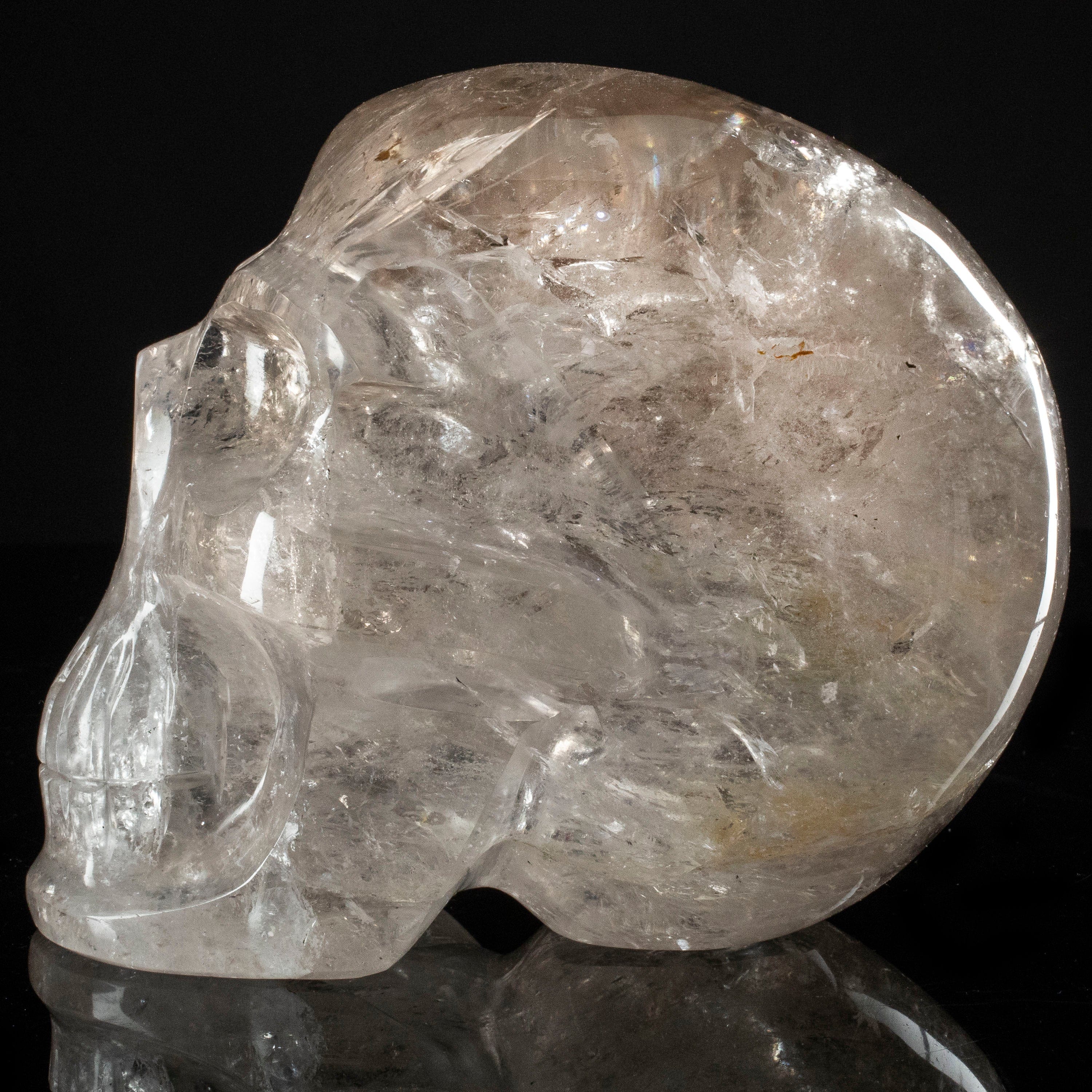 Kalifano Smoky Quartz Natural Brazilian Smoky Quartz Skull Carving - 6 in. SK8800.001