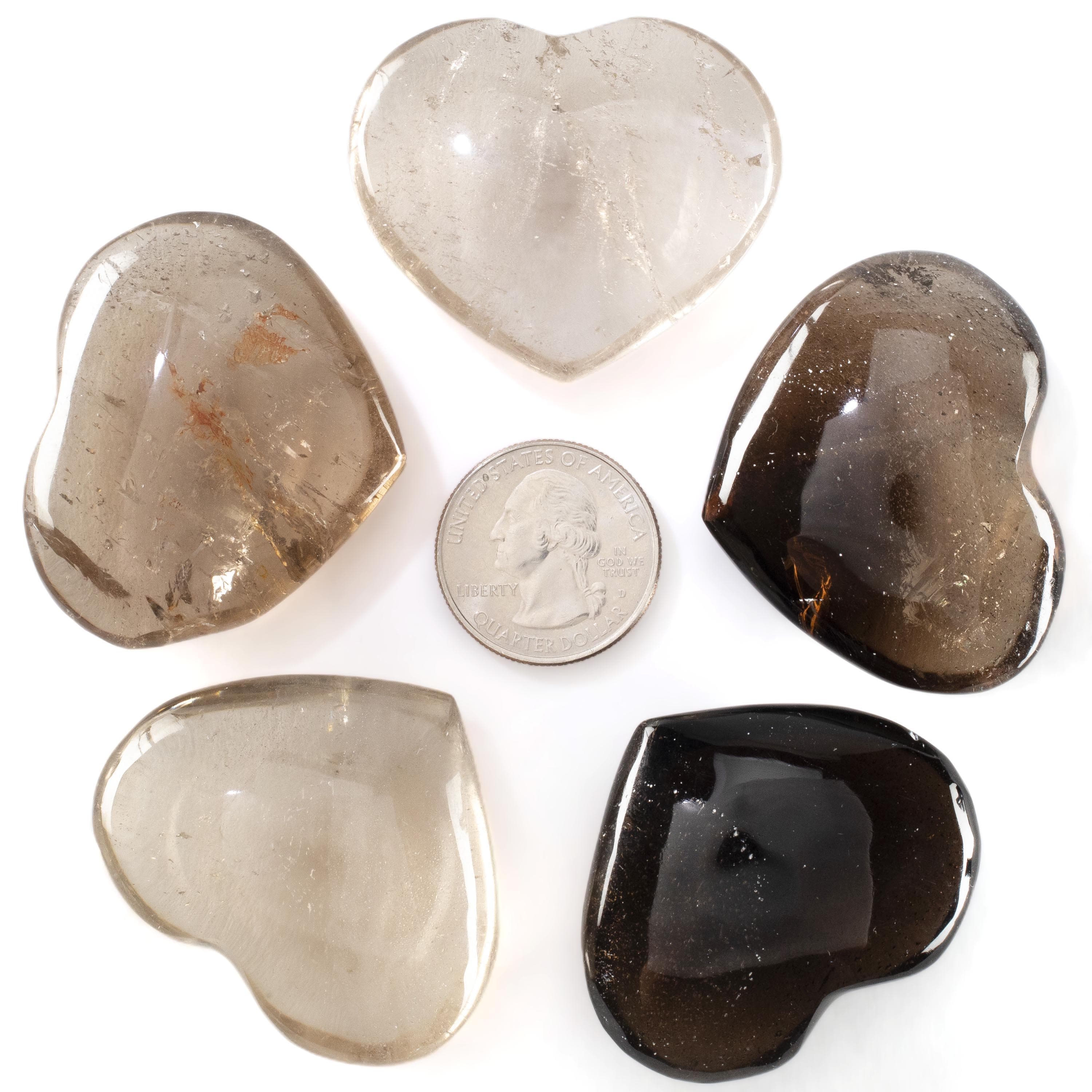 KALIFANO Smoky Quartz Smoky Quartz Gemstone Heart Carving 2" GH40-SQ