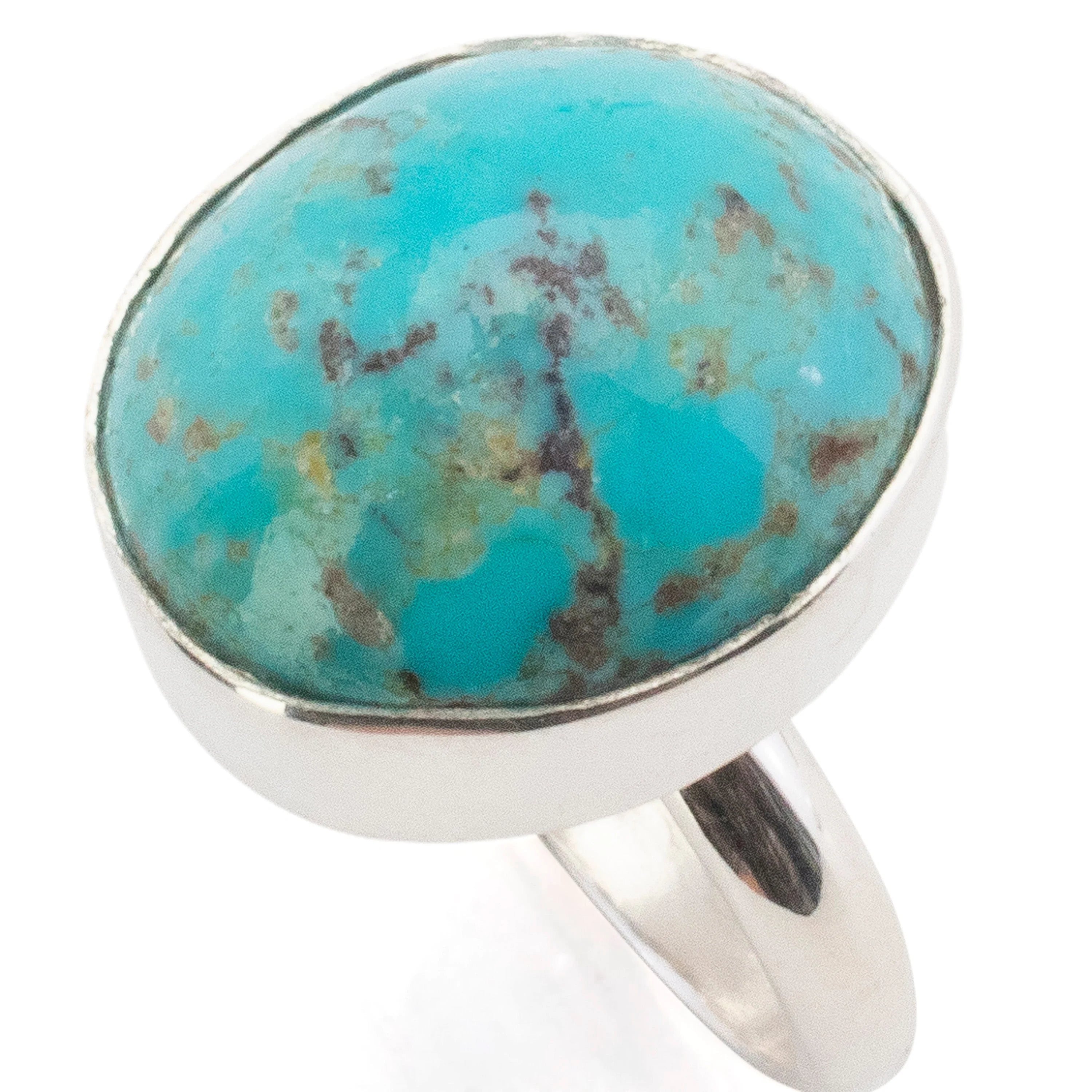 Kalifano Southwest Silver Jewelry Kingman Turquoise USA Handmade 925 Sterling Silver Ring