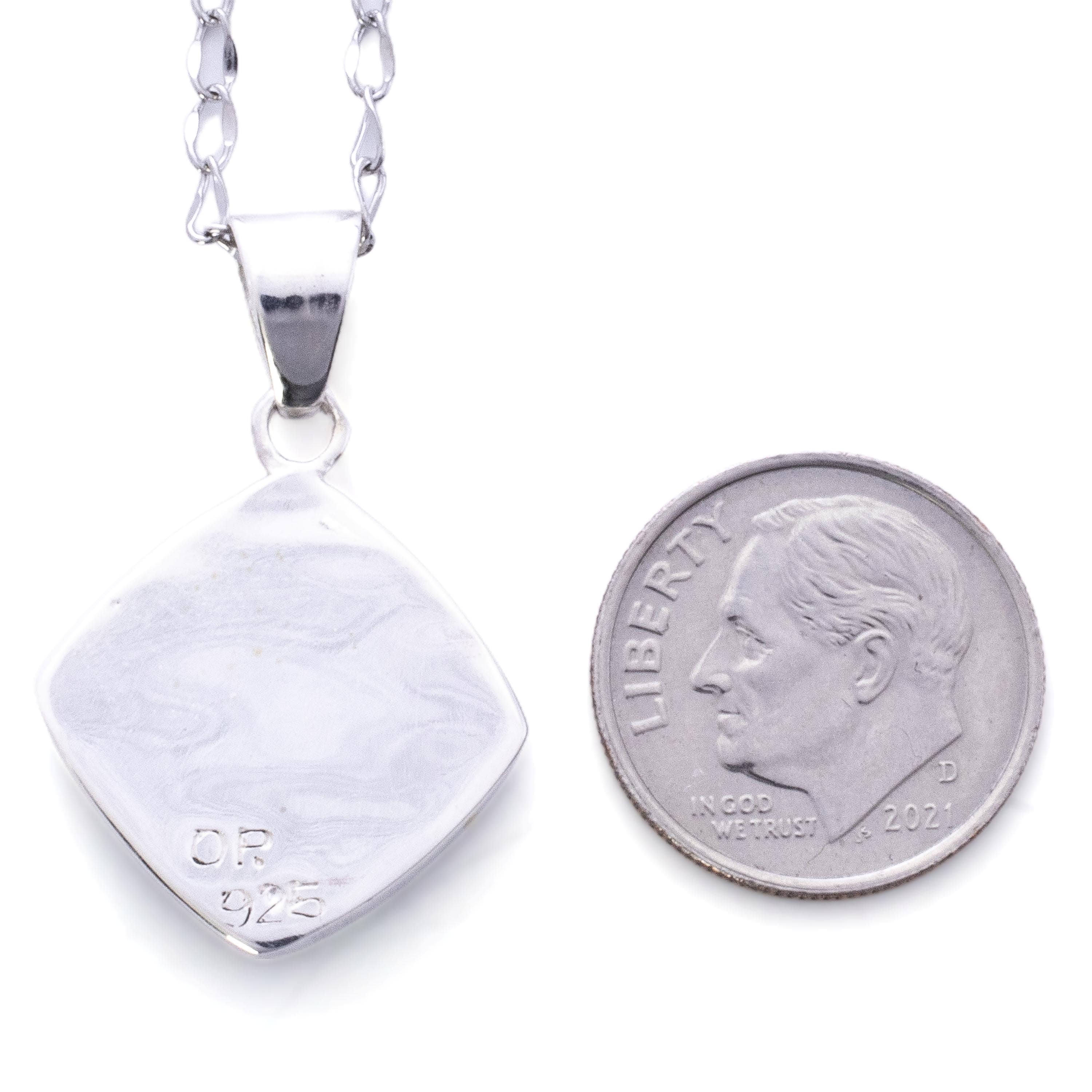 Kalifano Southwest Silver Jewelry Lapis 925 Sterling Silver Pendant USA Handmade with Opal Accent NMN.2241.LP