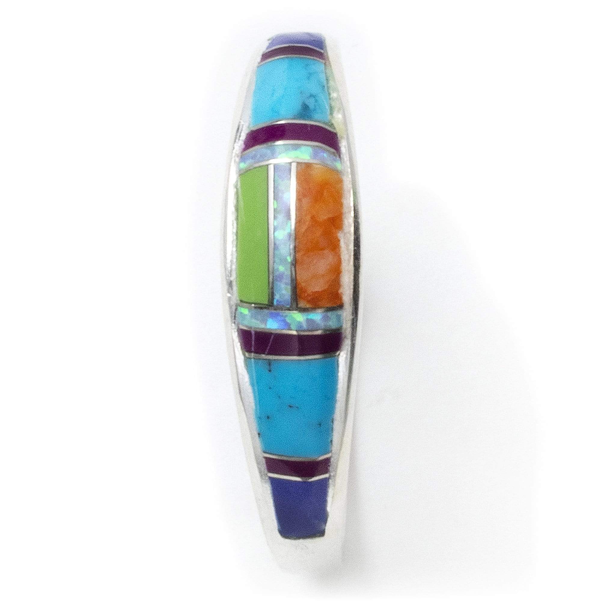 Kalifano Southwest Silver Jewelry Multi Gemstone 925 Sterling Silver Ring USA Handmade with Turquoise