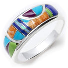 Multi Gemstone 925 Sterling Silver Ring USA Handmade with Turquoise