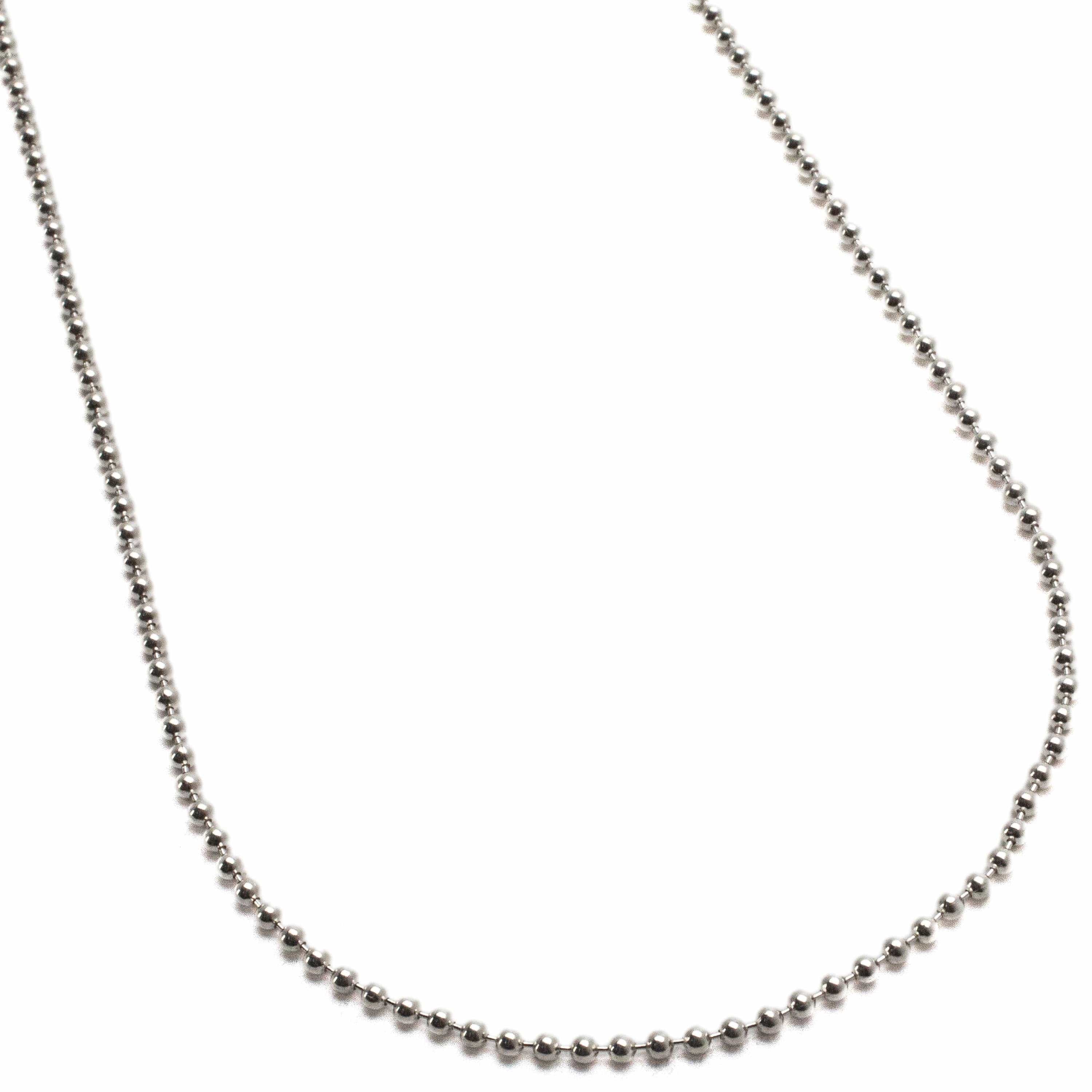 Kalifano Sterling Silver Chains 22" Italian Sterling Silver Round Beaded Chain Necklace 1.5mm SC-BD150-22