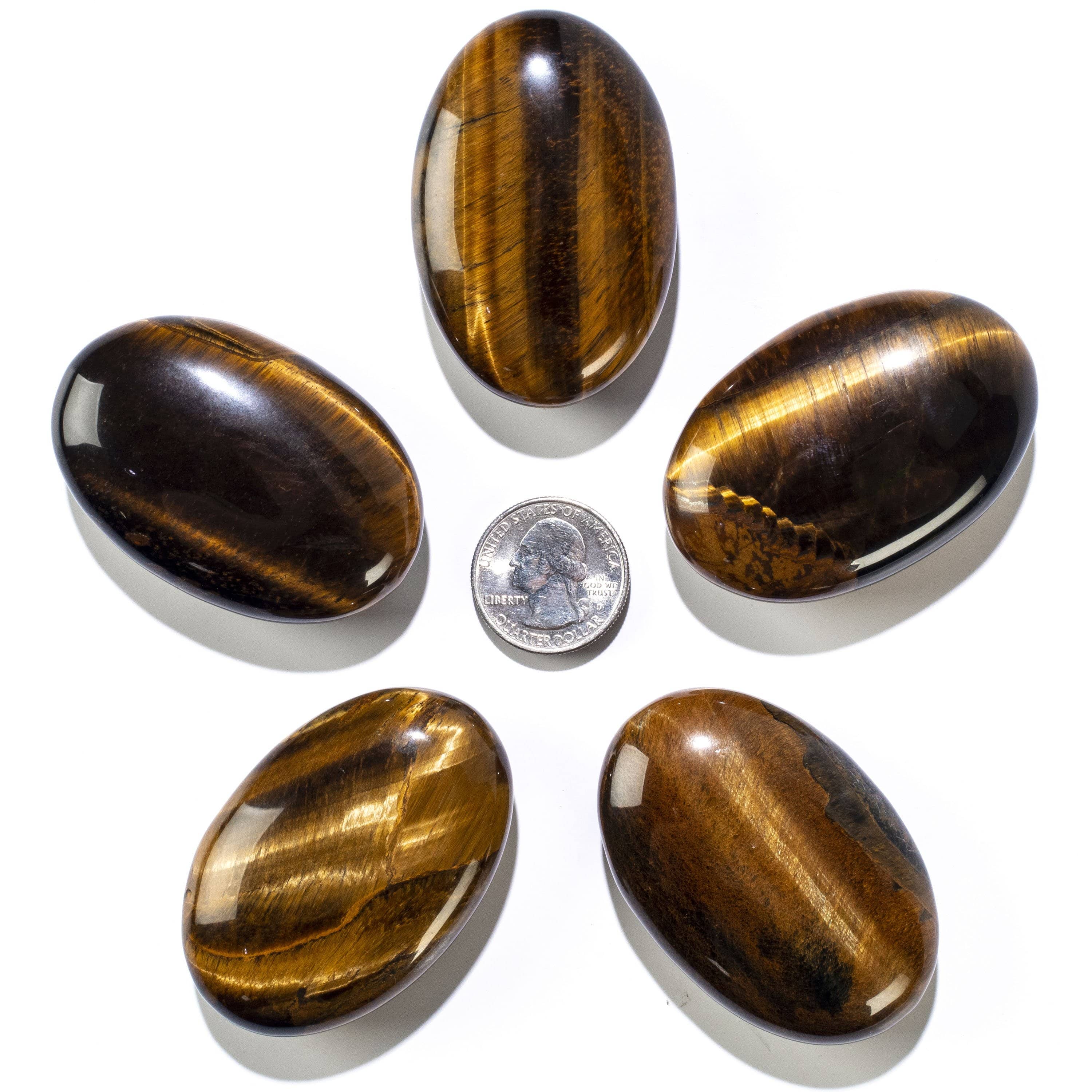 KALIFANO Tiger Eye Palm Stone PS60-TE