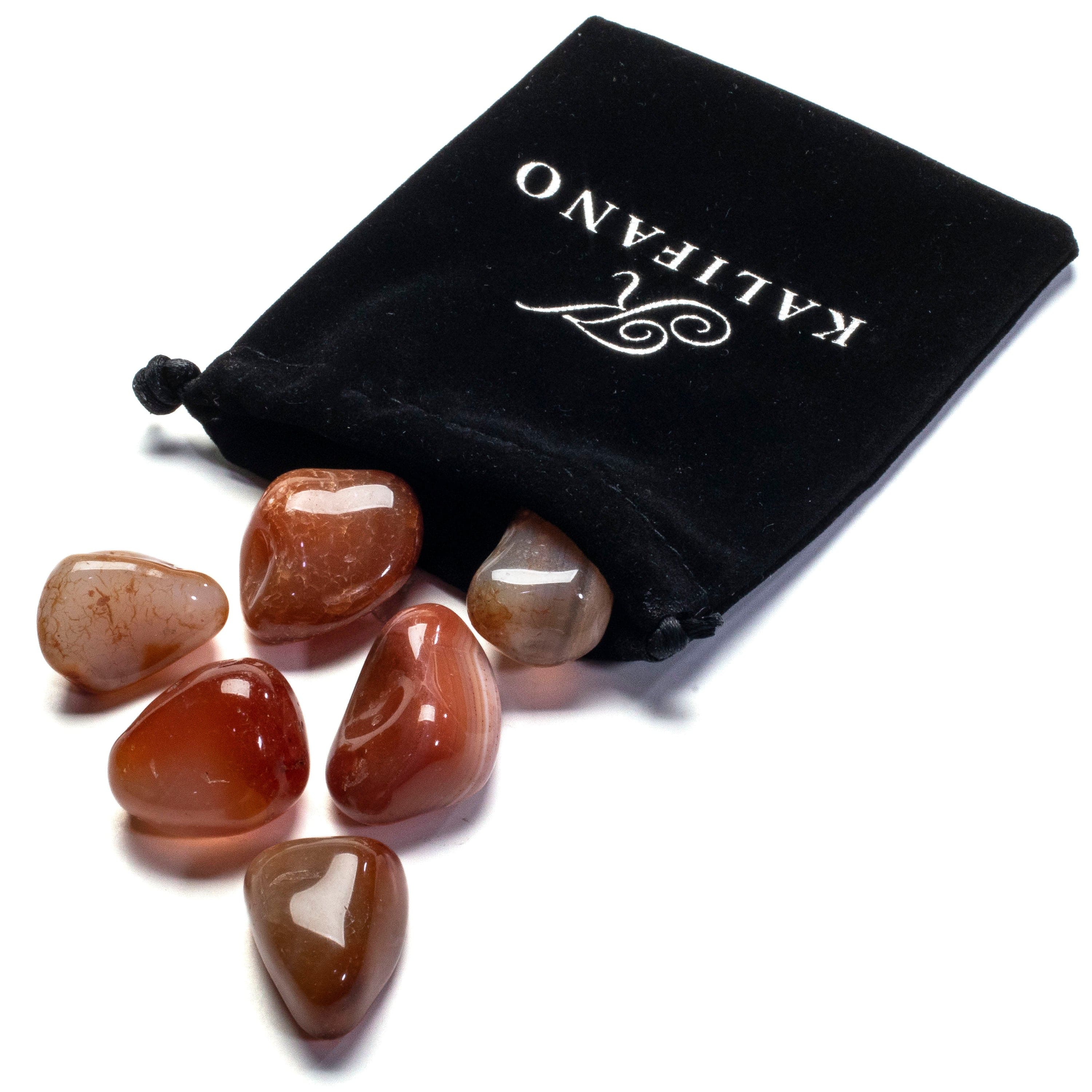 Kalifano TUMBLED STONES Natural Carnelian Tumbled Stone TS-CR-HG