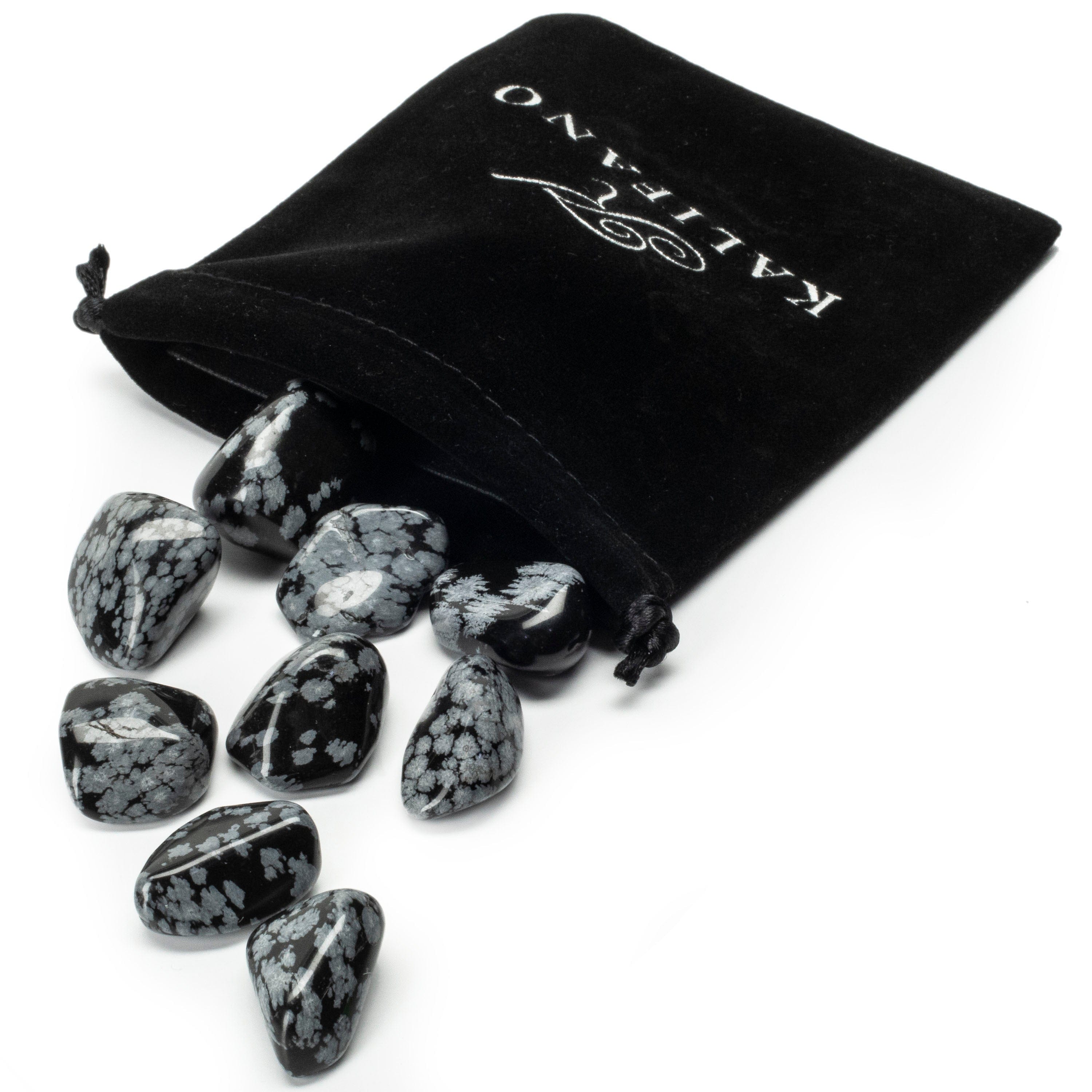 Kalifano TUMBLED STONES Tumbled Snowflake Obsidian TS-SFOB