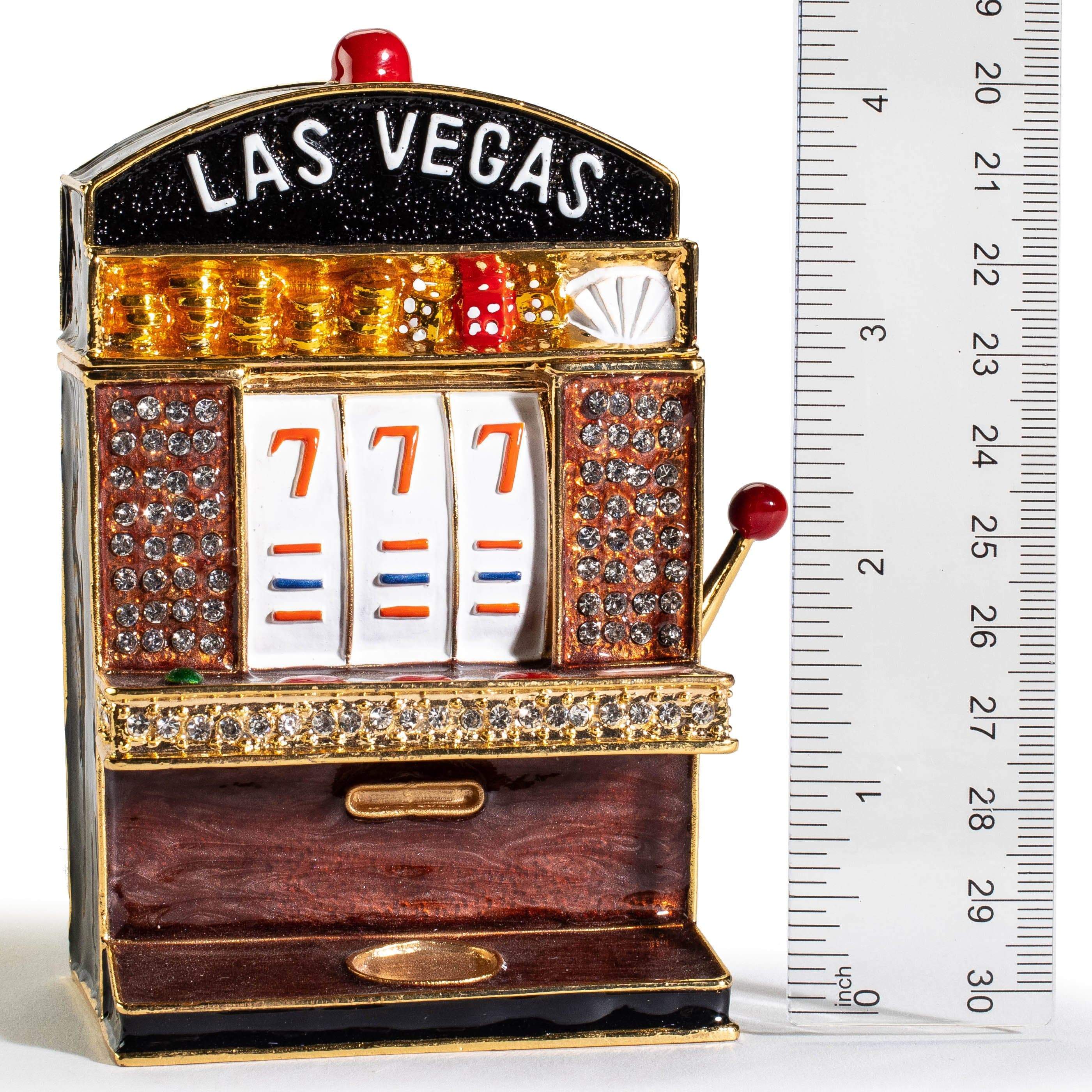 Kalifano Vanity Figurine Slot Machine Figurine Keepsake Box made with Crystals SVA-111