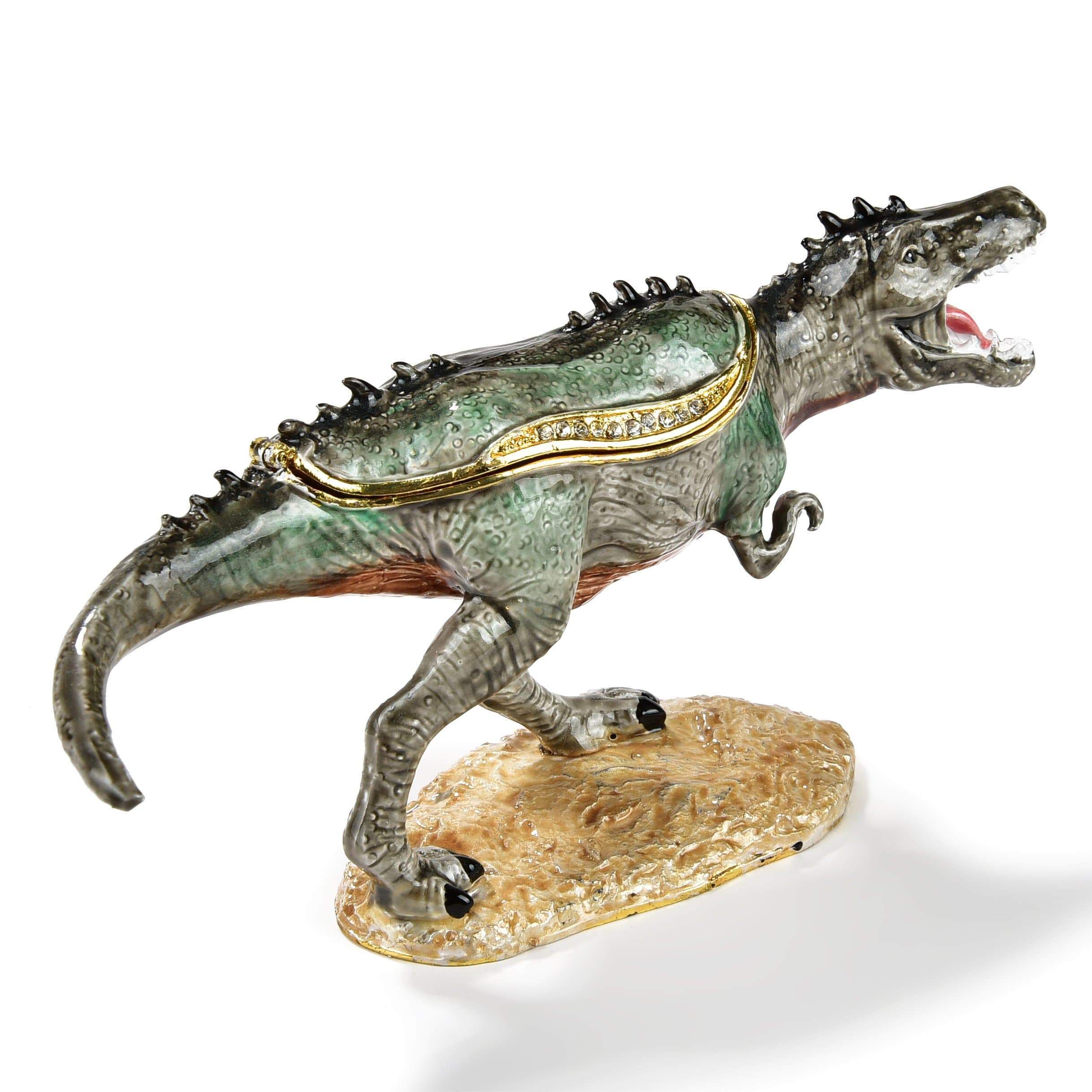 Kalifano Vanity Figurine T-Rex Figurine Keepsake Box made with Crystals SVA-054